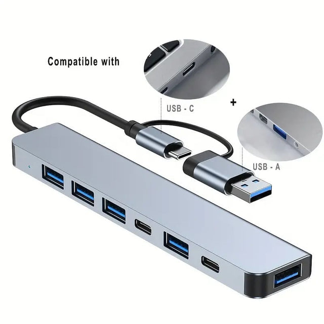 Two-to-seven splitter seven-in-one docking station usb3.0 high-speed transmission hub docking station multi-function hub