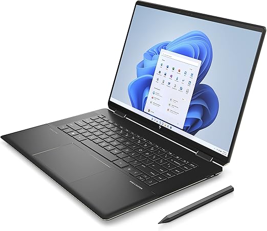 HP Spectre x360 2 in 1 Laptop 16-f2004ne,16" UHD+ touch screen, 13th Gen Intel Evo Platform, 16GB RAM, 1TB SSD, 4GB Intel Arc A370M Graphics, Windows 11 Home, En -Ar KB, Nightfall black [7Q7A1EA]
